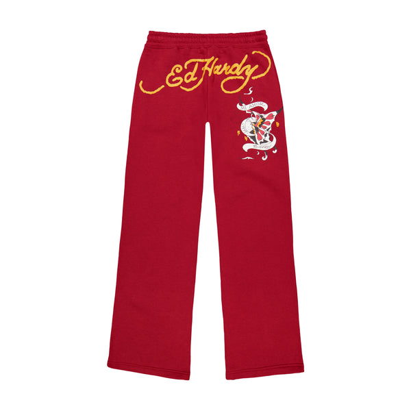 Ed Hardy Amor Butterfly Fleece Sweatpants