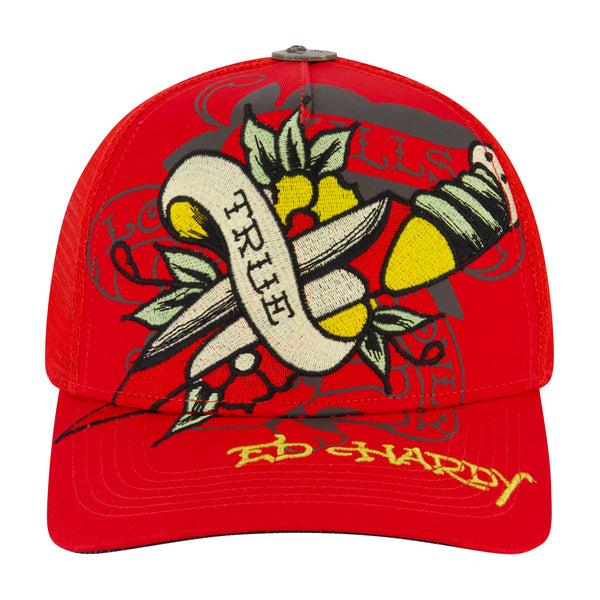 ed hardy Black Rose Trucker Hat