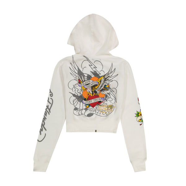Ed Hardy Brave Eagle Cropped Hoodie
