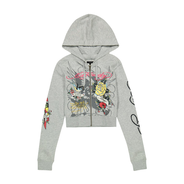 ed hardy Brave Eagle Cropped Hoodie