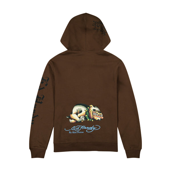 Ed Hardy Bulldog Zip Front Hoodie