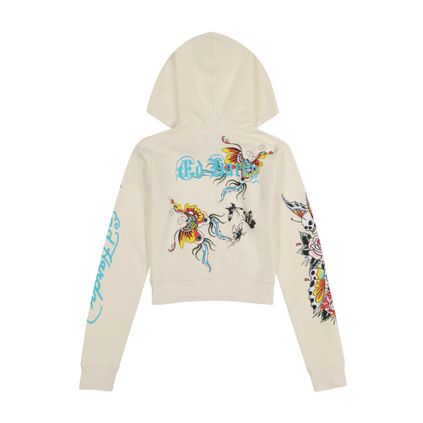 Ed Hardy Butterfly Cropped Hoodie