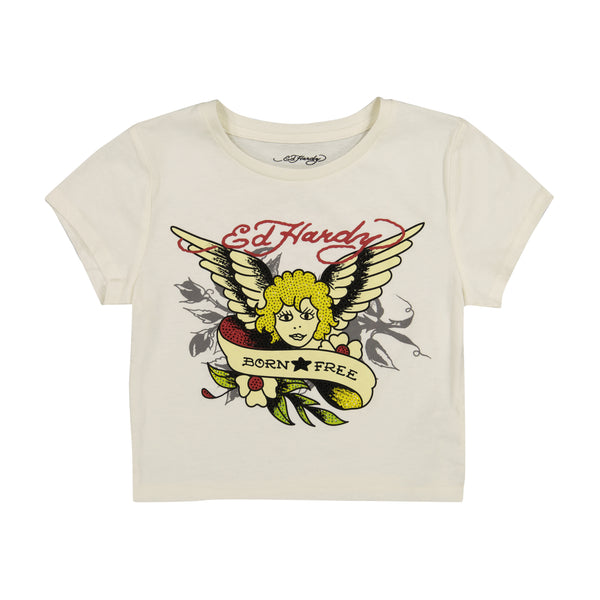 ed hardy Cherub Rhinestone Baby Tee