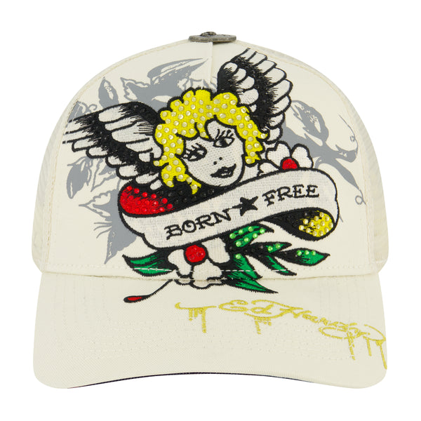 ed hardy Cherub Rhinestone Trucker Hat