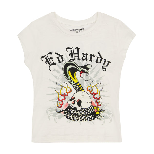ed hardy Cobra Burnout Cap Sleeve Tee