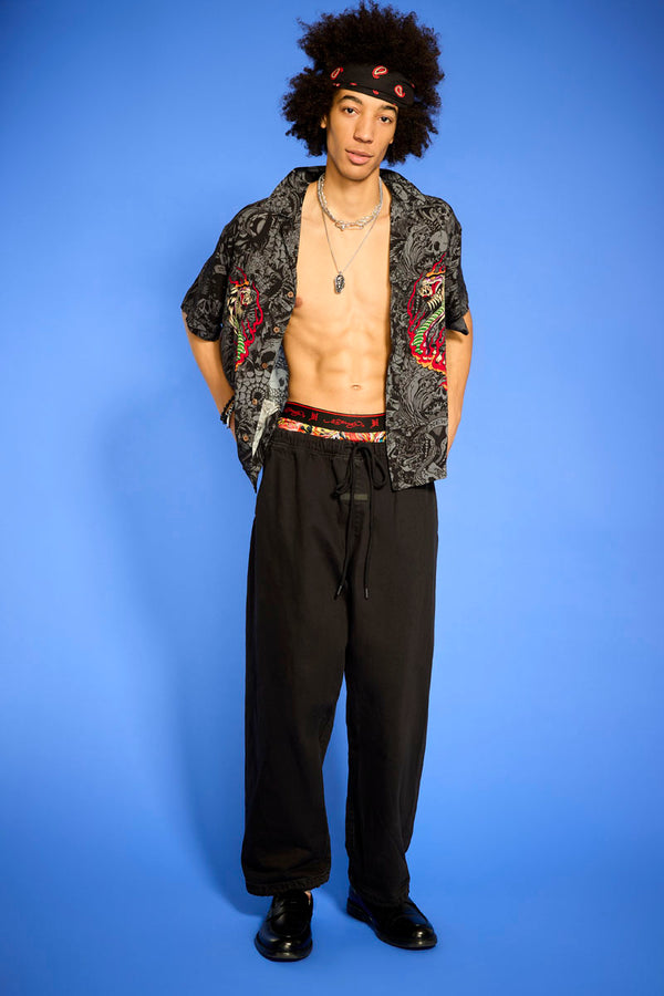 ed hardy Cobra Flame Boxy Camp Shirt