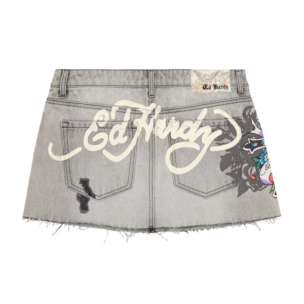 Ed Hardy Cross Denim Mini Skirt