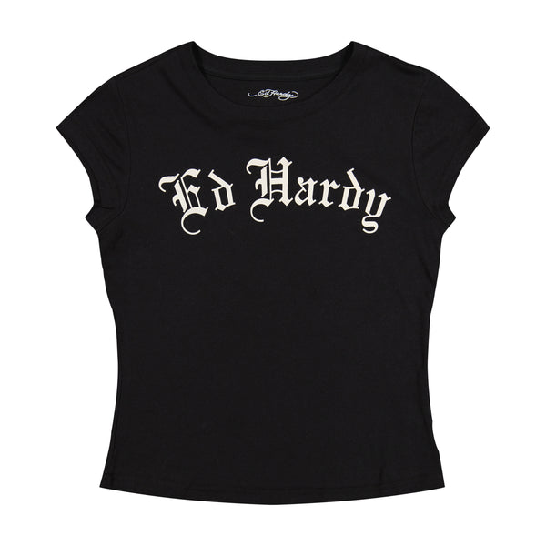 Ed Hardy Cross Heart Cap Sleeve Tee
