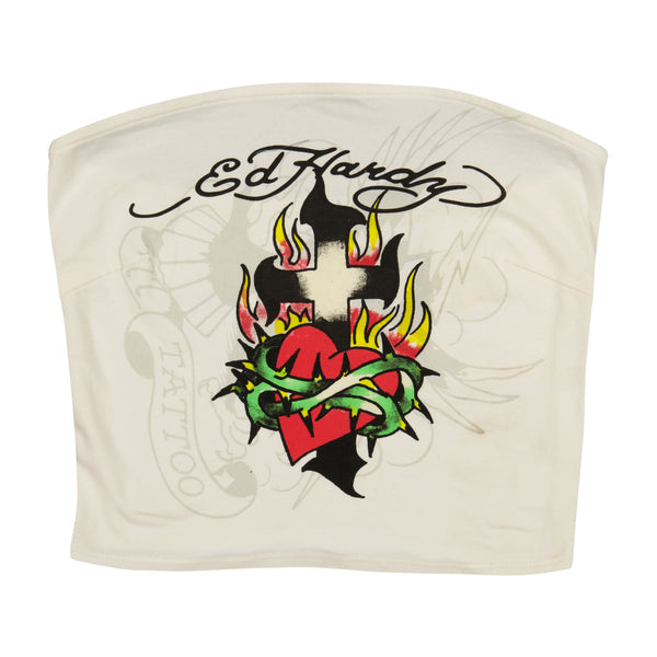 ed hardy Cross Heart Tube Top