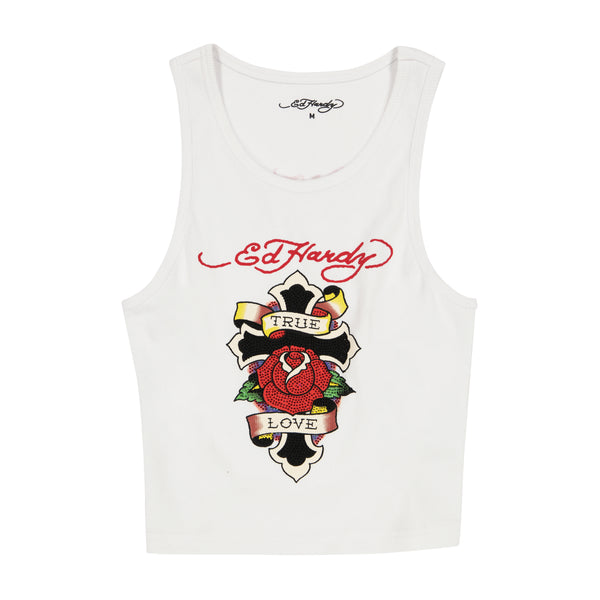 ed hardy Cross Rib Tank Top