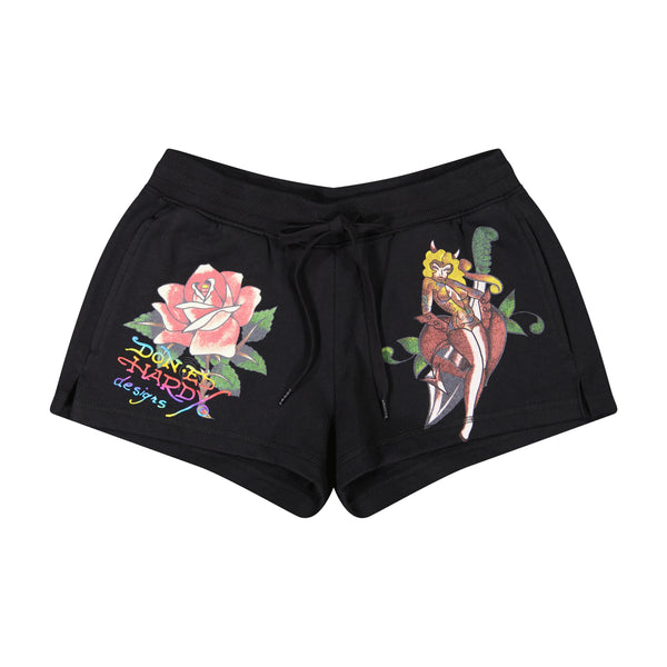 ed hardy Dagger Girl Fleece Short