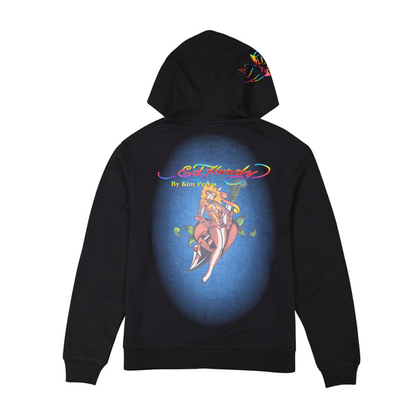 Ed Hardy Dagger Girl Zip Front Hoodie