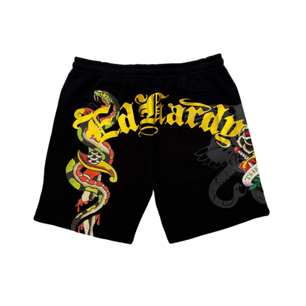 Ed Hardy Dagger Rose Fleece Short