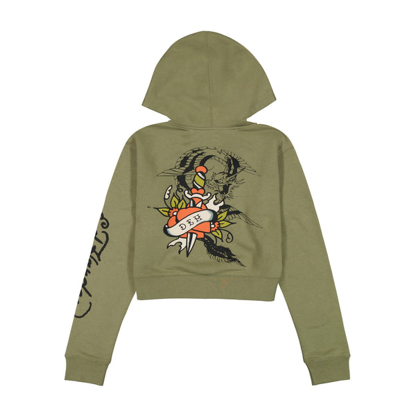 Ed Hardy Dragon Dagger Zip Front Hoodie