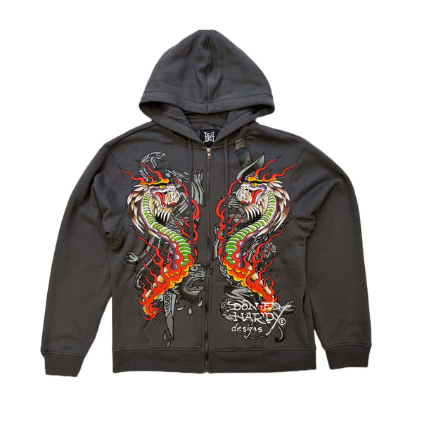 ed hardy Dragon Flame Men's Zip Hoodie