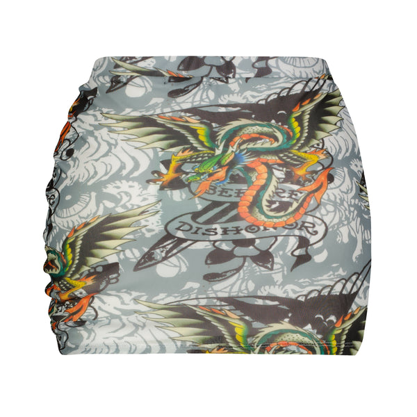 Ed Hardy Dragon Wings Mesh Skirt