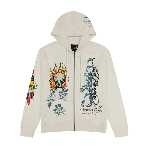ed hardy Flame Skull Hoodie