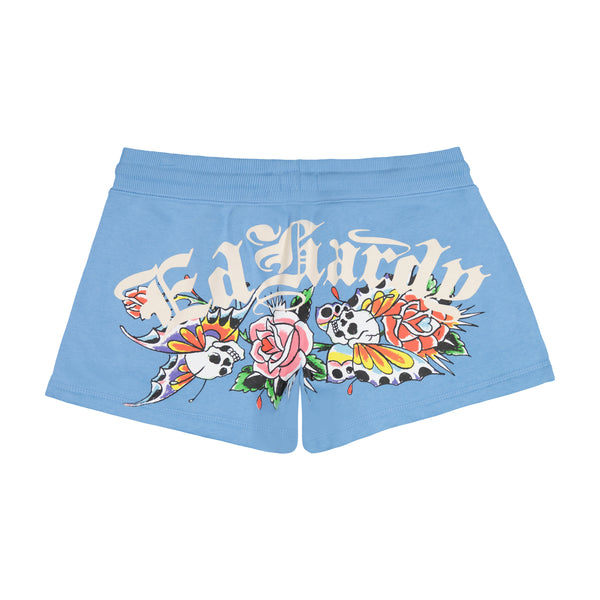 Ed Hardy Flower Skulls Sweatshort