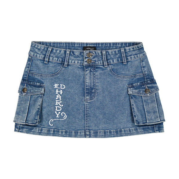 ed hardy Heart Dagger Cargo Skirt