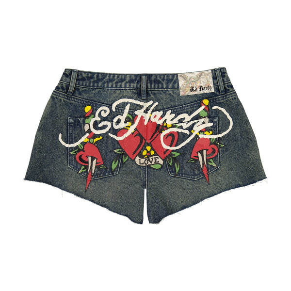 Ed Hardy Heart Dagger Denim Short
