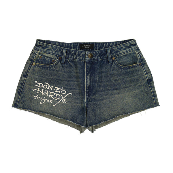 ed hardy Heart Dagger Denim Short
