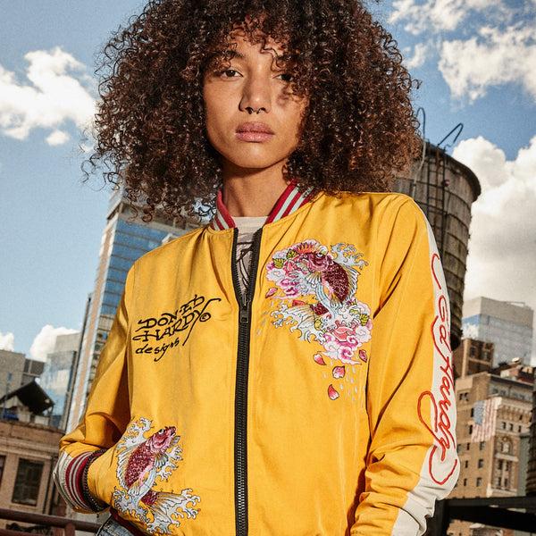 Ed Hardy Koi Cranes Souvenir Jacket