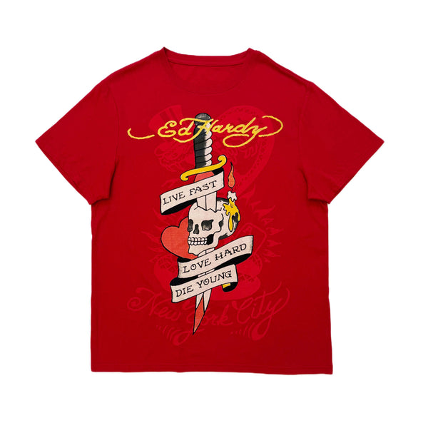ed hardy Live Fast Throwback Graphic Tee