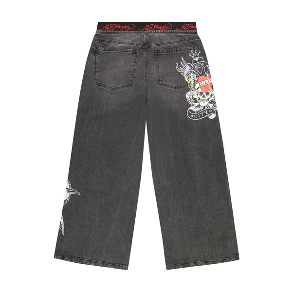 Ed Hardy LKS Dragon Elastic Band Jeans