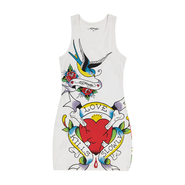 ed hardy LKS Heart Rib Tank Dress
