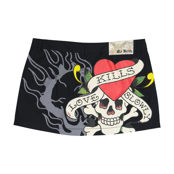 ed hardy LKS Skull Poplin Mini Skirt
