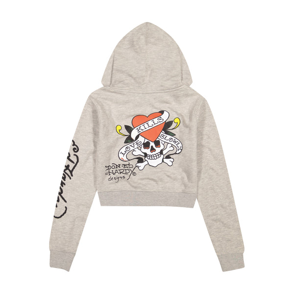 Ed Hardy LKS Skull Zip Front Hoodie