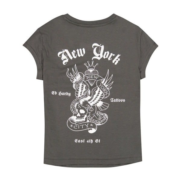 ed hardy NY Eagle Cap Sleeve Tee