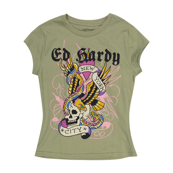 ed hardy NYC Skull Cap Sleeve Tee