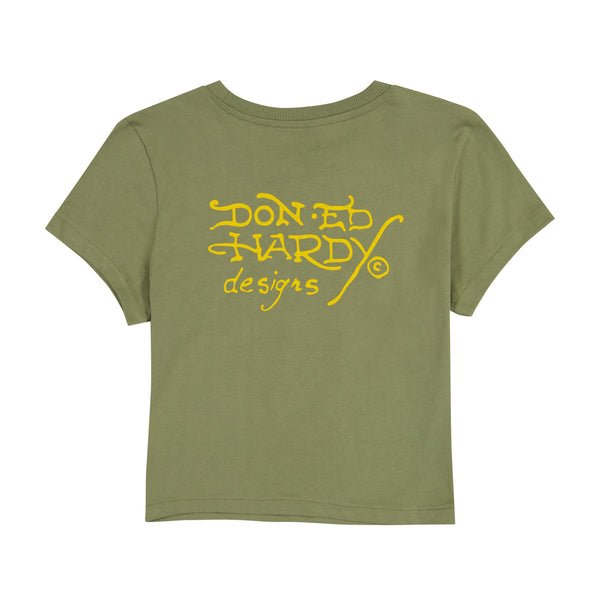Ed Hardy Olive LKS Baby Tee