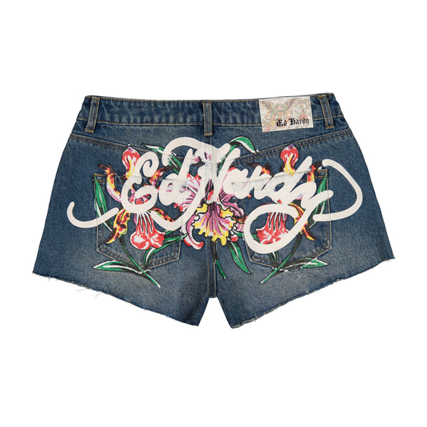 Ed Hardy Orchid Denim Short