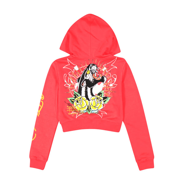 Ed Hardy Panther Cropped Hoodie