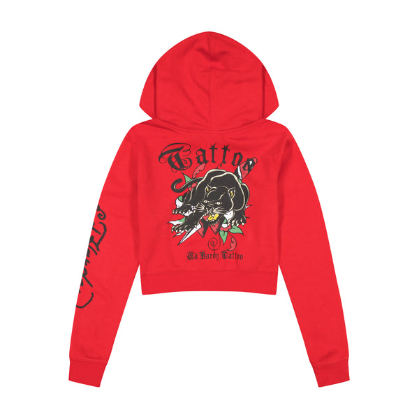 Ed Hardy Panther Dagger Cropped Hoodie