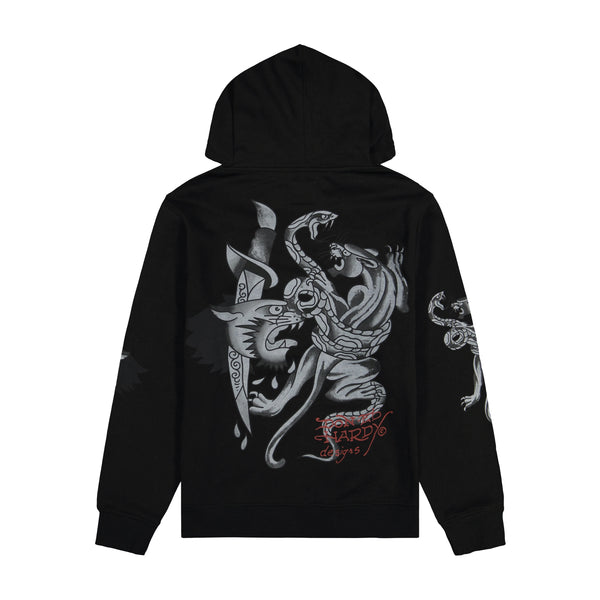Ed Hardy Panther Fleece Zip Front Hoodie