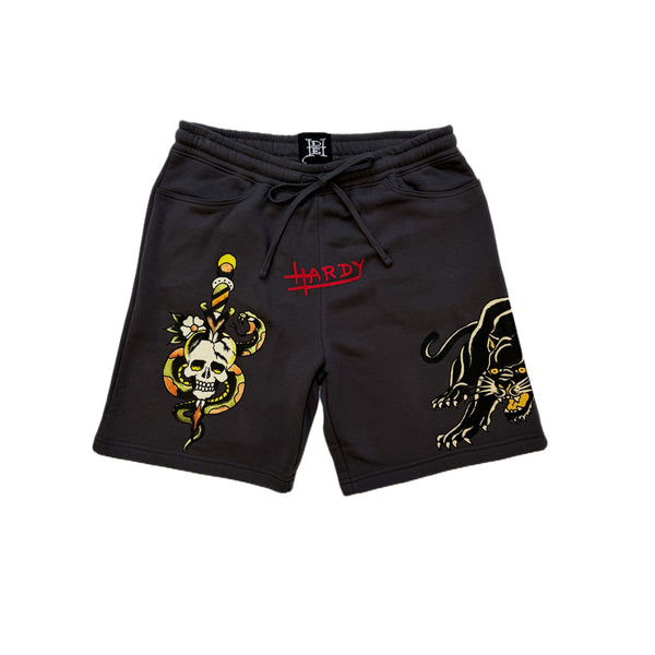 ed hardy Panther Skull Fleece Short