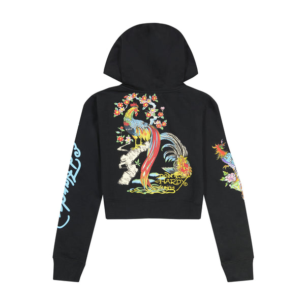 Ed Hardy Phoenix Cropped Hoodie