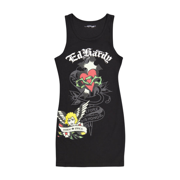 ed hardy Sacred Heart Rib Tank Dress