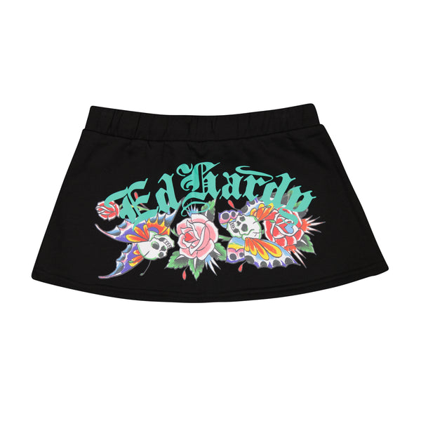 Ed Hardy Skull Butterflies Fleece Skirt