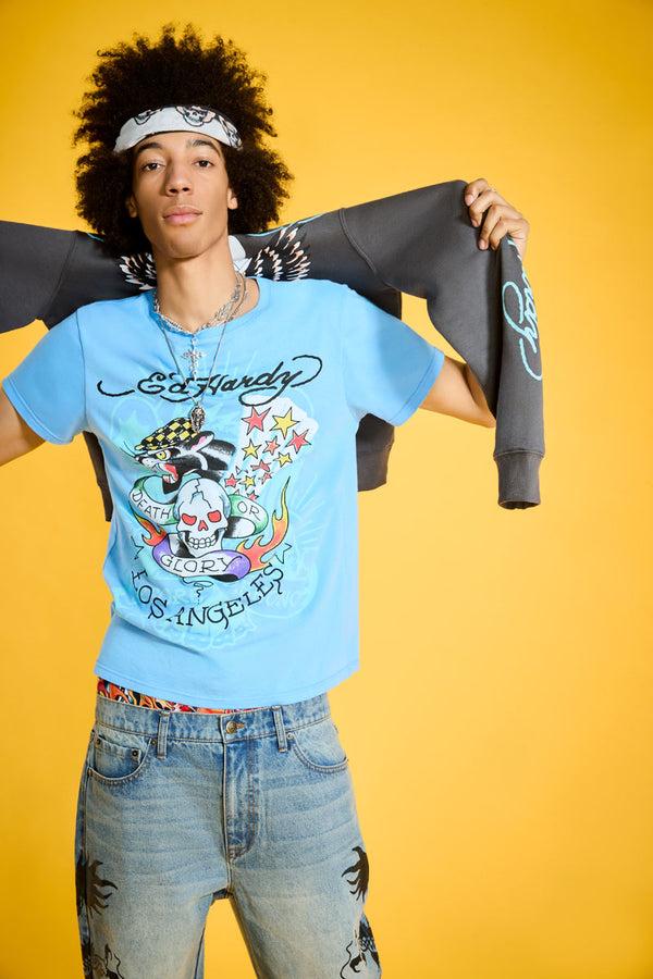 Ed Hardy Skull Panther Throwback Graphic Tee