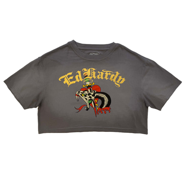 ed hardy Snake Heart Boxy Tee