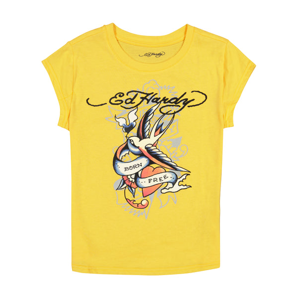 ed hardy Swallow Cap Sleeve Tee