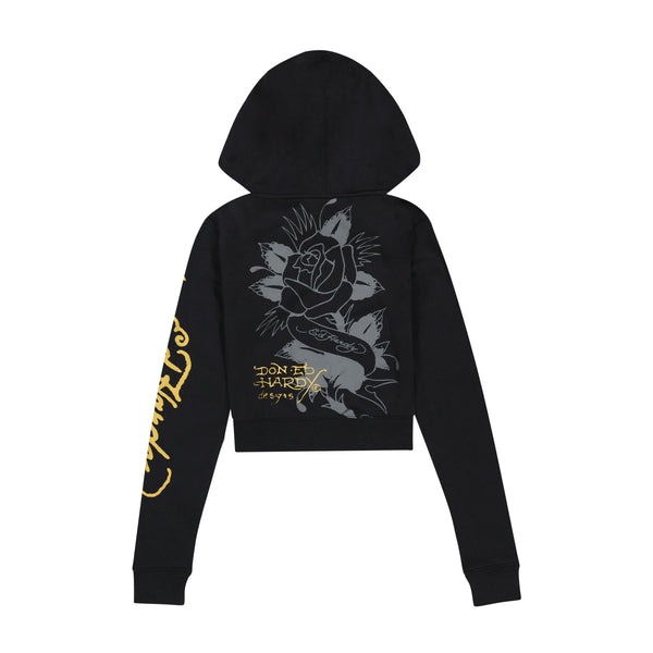 Ed Hardy Swallow Cropped Hoodie