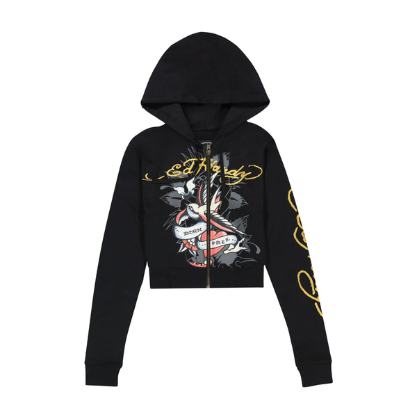 ed hardy Swallow Cropped Hoodie