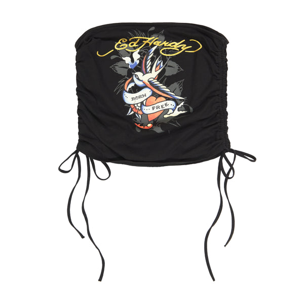 ed hardy Swallow Gathered Tube Top