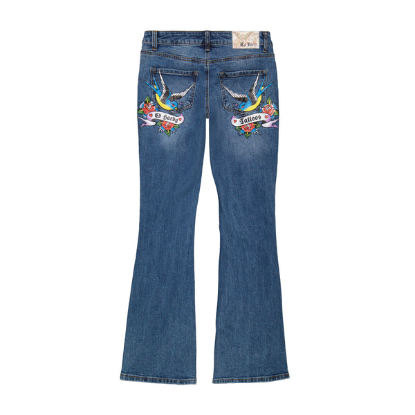 Ed Hardy Swallow Low Waist Bootcut Jean