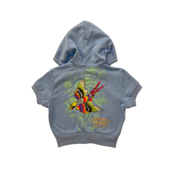 Ed Hardy Swallows Short Sleeve Zip Hoodie